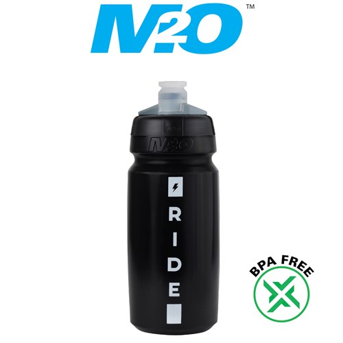 Pilot Water Bottle - 620ml - Black/White - Ride Fast